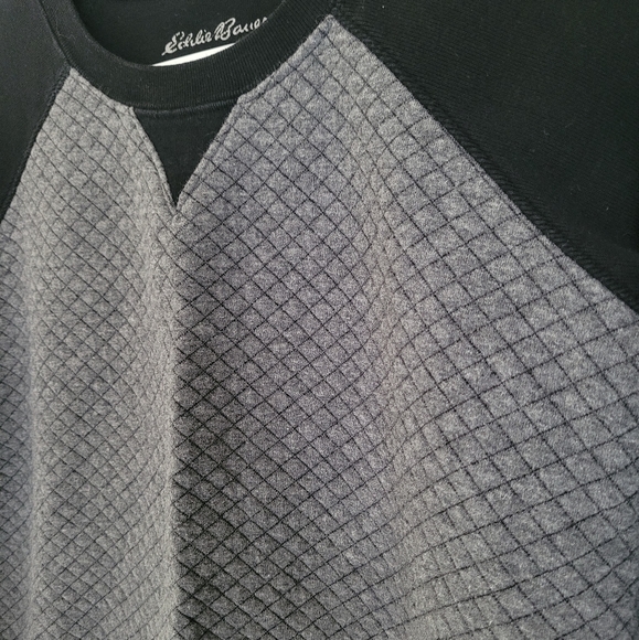 Women's Eddie Bauer Quilted Front Sweater, size Medium, Black & Gray - Picture 2 of 5